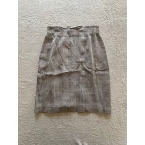 Emanuel Ungaro Tan Black Houndstooth Pencil Skirt Rayon Blend Vintage